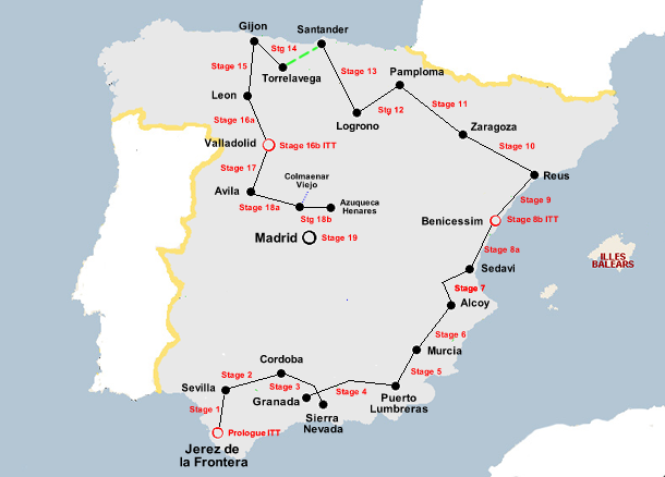 Vuelta a Espana 1979 Map